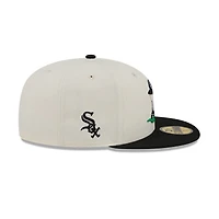 Men's New Era  Cream/Black Chicago White Sox Bullpen Cart 59FIFTY Fitted Hat