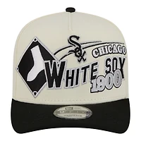 Casquette snapback New Era crème/noire Chicago White Sox Classic A-Frame 9FIFTY pour homme