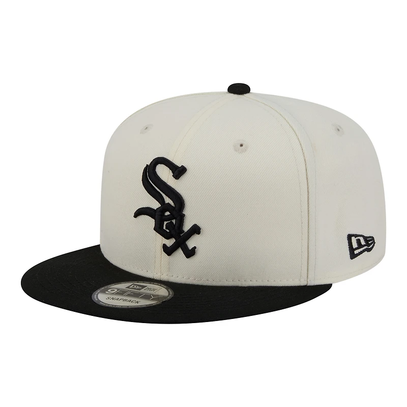 Men's New Era Cream/Black Chicago White Sox Localized 9FIFTY Snapback Hat