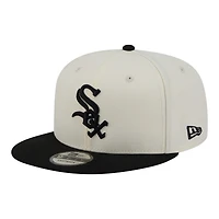 Men's New Era Cream/Black Chicago White Sox Localized 9FIFTY Snapback Hat