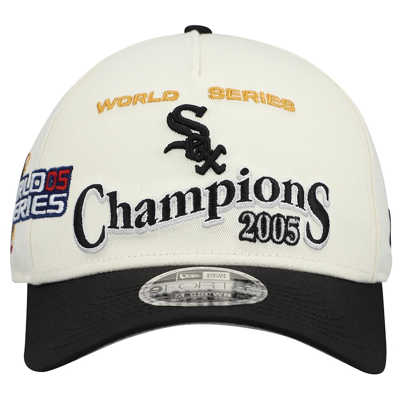 Men's New Era  Cream/Black Chicago White Sox World Series 9FORTY M-Crown Adjustable Hat