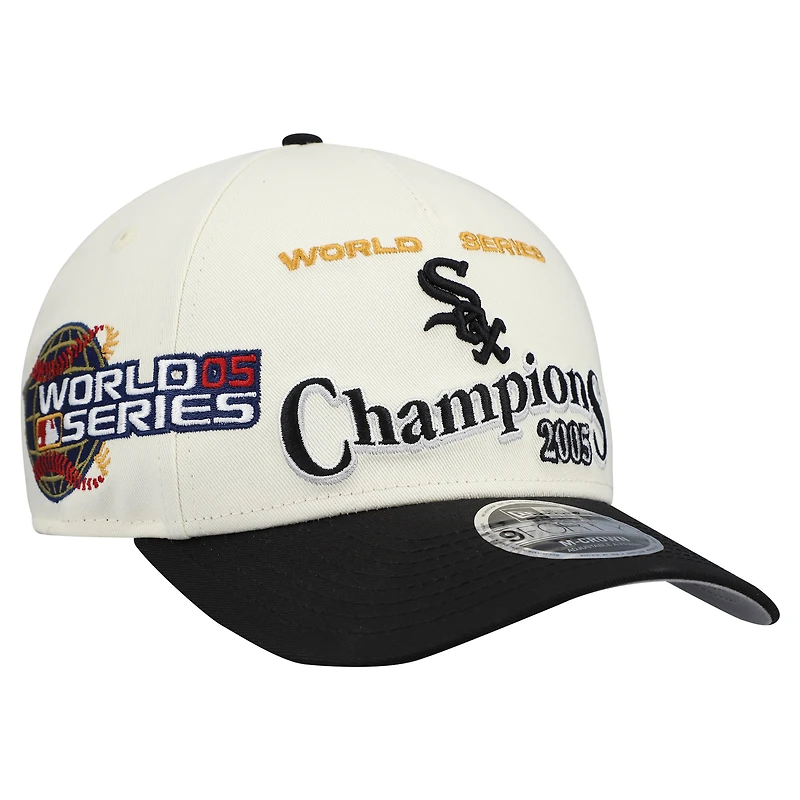 Casquette ajustable New Era 9FORTY M-Crown pour homme, crème/noir, Chicago White Sox World Series
