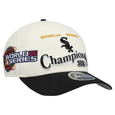 Casquette ajustable New Era 9FORTY M-Crown pour homme, crème/noir, Chicago White Sox World Series