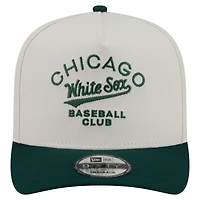 Men's New Era  Cream/Dark Green Chicago White Sox Chrome A-Frame 9FIFTY Snapback Hat