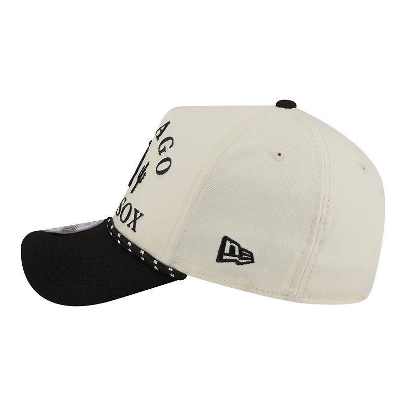Men's New Era Cream Chicago White Sox 2026 Spring Training Fan Pack Rope A-Frame 9FORTY Adjustable Hat