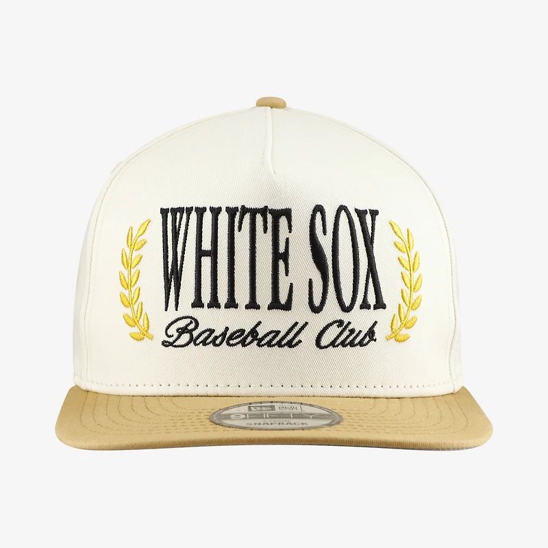 Men's New Era Cream Chicago White Sox Club 9FIFTY A-Frame Snapback Hat