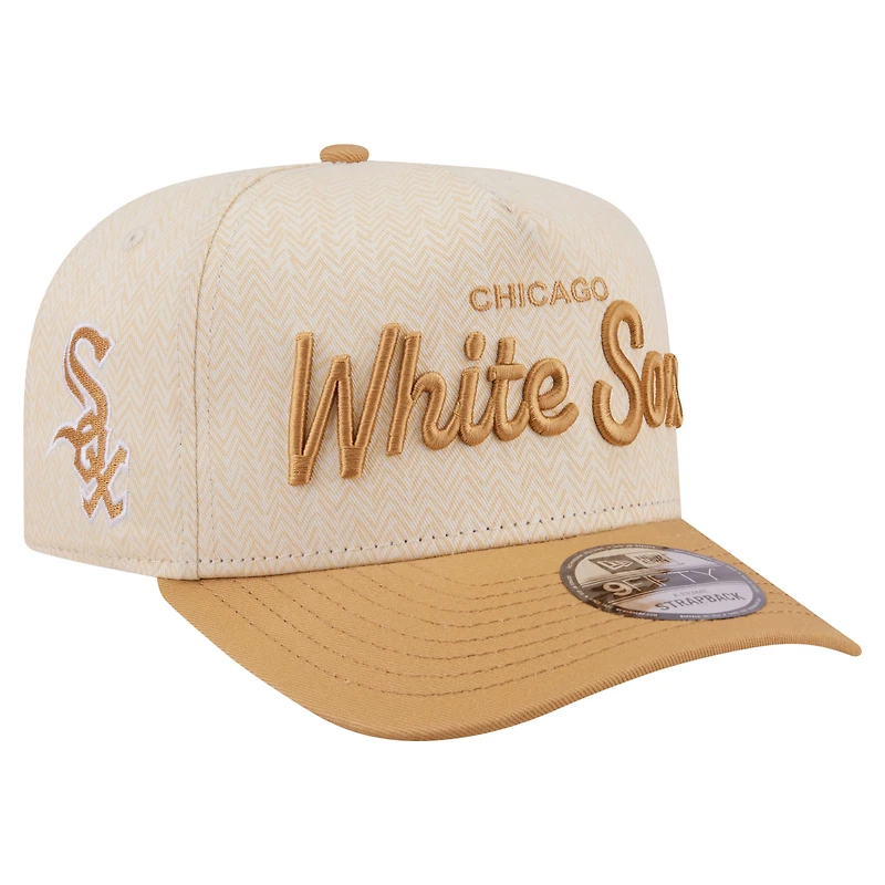 Casquette snapback New Era crème Chicago White Sox à chevrons 9FIFTY pour homme