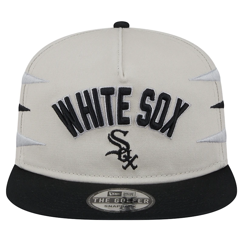 Men's New Era Cream Chicago White Sox Iron Golfer Snapback Hat