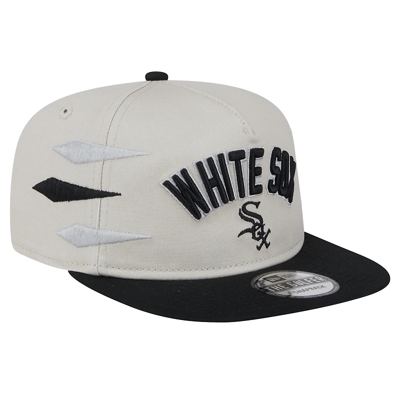 Men's New Era Cream Chicago White Sox Iron Golfer Snapback Hat