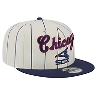 Men's New Era Cream Chicago White Sox Jersey Pinstripe 9FIFTY Snapback Hat