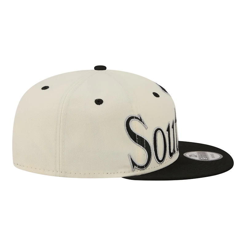 Men's New Era Cream Chicago White Sox Oversized Slogan 9FIFTY Snapback Hat