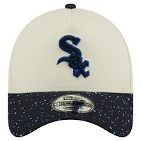 Men's New Era  Cream Chicago White Sox Speckle A-Frame 9FORTY Adjustable Hat