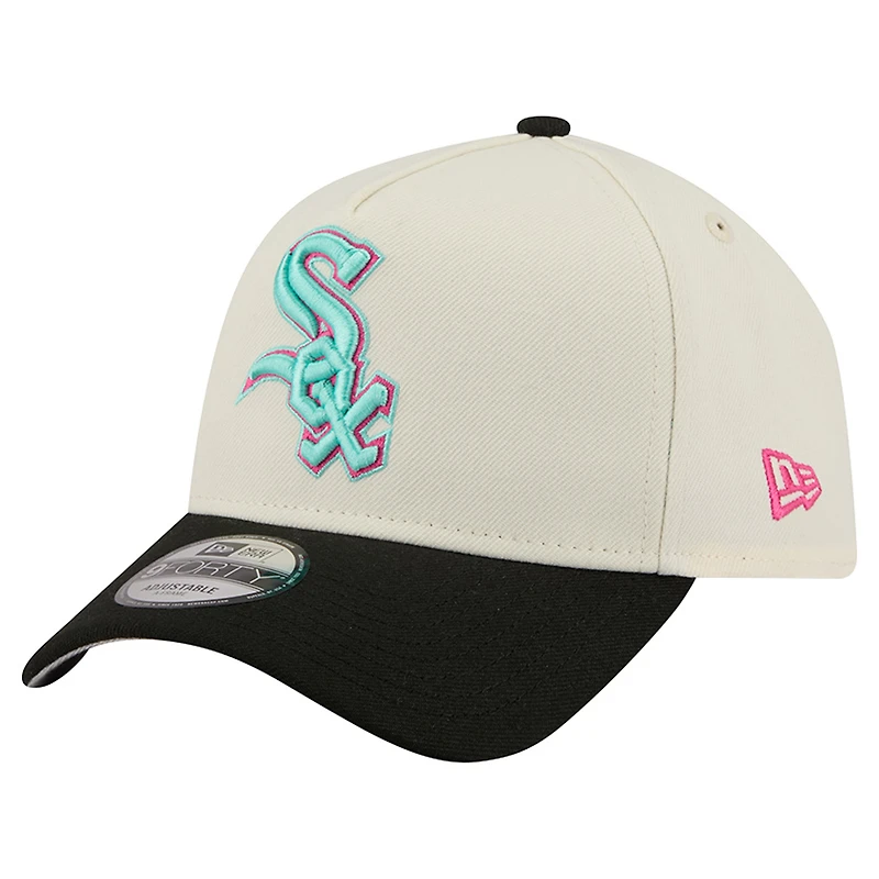 Men's New Era Cream Chicago White Sox Stadium Chrome 9FORTY A-Frame Adjustable Hat