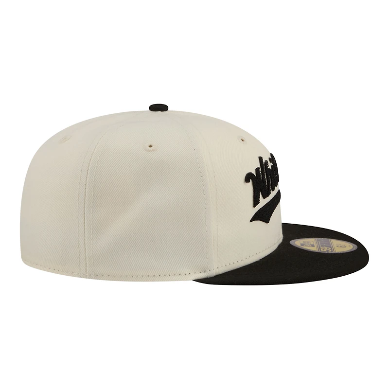 Men's New Era Cream Chicago White Sox Two-Tone Stitch 59FIFTY Fitted Hat