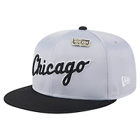 Men's New Era Gray/Black Chicago White Sox Satin 59FIFTY Fitted Hat