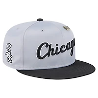 Men's New Era Gray/Black Chicago White Sox Satin 59FIFTY Fitted Hat