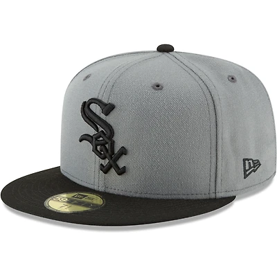 Casquette ajustée 59FIFTY Two-Tone Chicago White Sox New Era pour homme, gris/noir