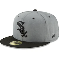 Casquette ajustée 59FIFTY Two-Tone Chicago White Sox New Era pour homme, gris/noir