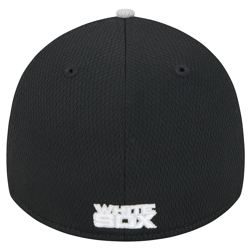 Casquette flexible 39THIRTY avec garniture de visière des Chicago White Sox New Era pour hommes, gris/noir