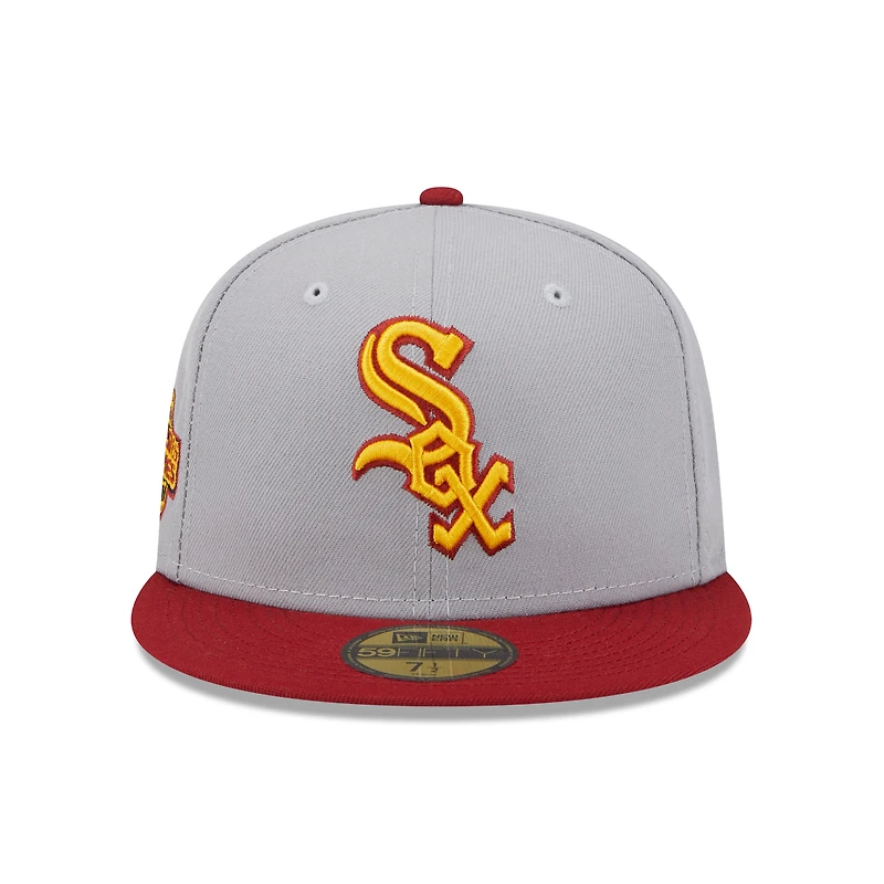 Men's New Era Gray/Red Chicago White Sox  Navy Undervisor 59FIFTY Fitted Hat