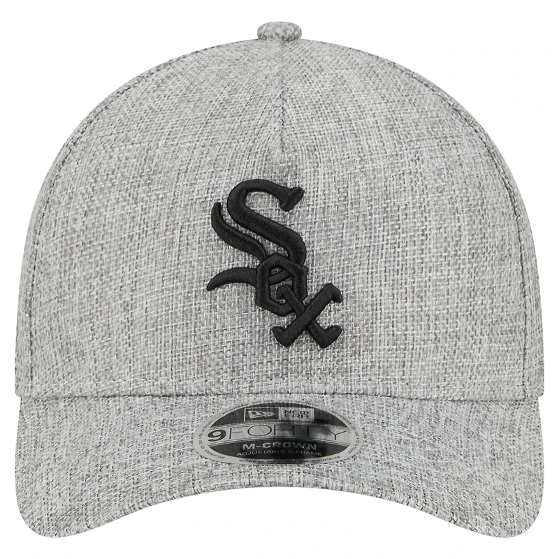 Men's New Era Gray Chicago White Sox Cotton Weave M-Crown A-Frame 9FORTY Adjustable Hat