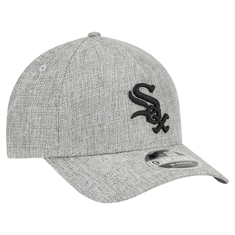 Men's New Era Gray Chicago White Sox Cotton Weave M-Crown A-Frame 9FORTY Adjustable Hat