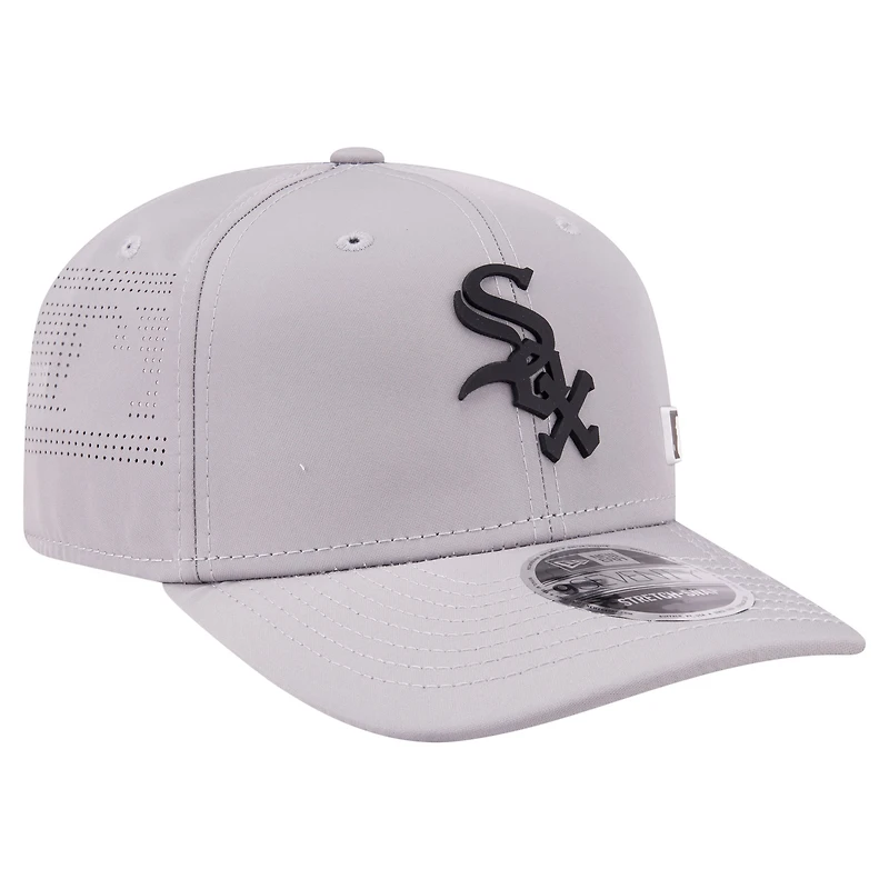 Men's New Era Gray Chicago White Sox Laser Perforated 9SEVENTY Adjustable Hat