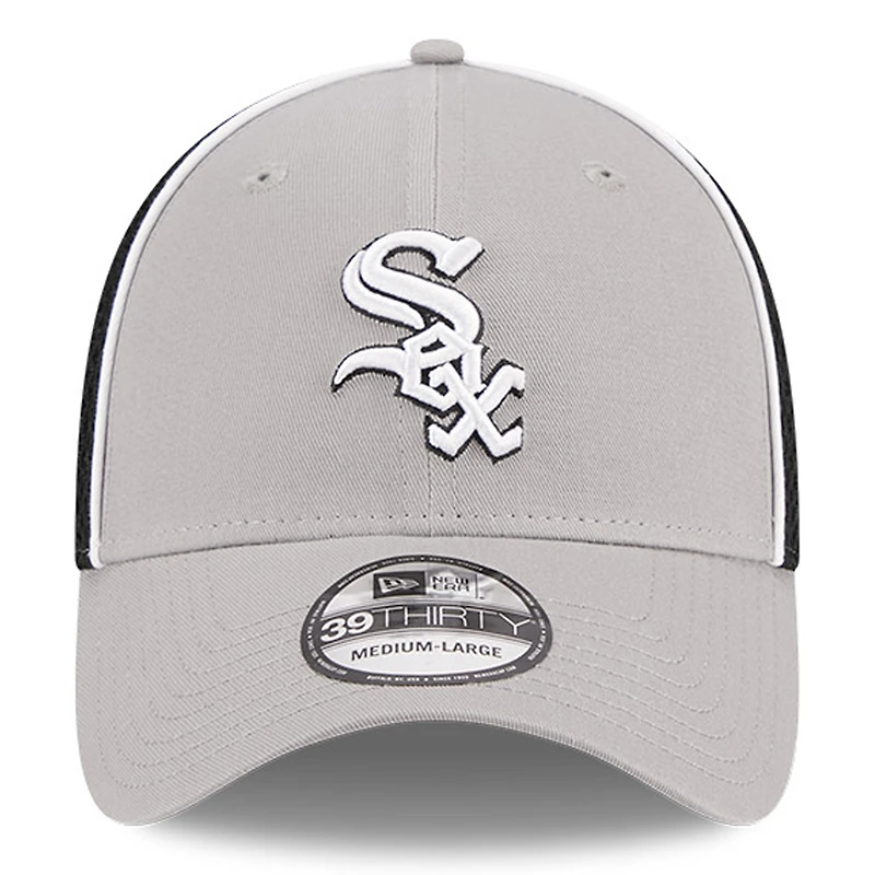 Casquette flexible 39THIRTY Pipe Chicago White Sox New Era pour hommes, grise