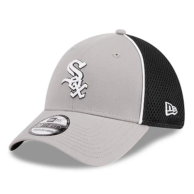 Men's New Era Gray Chicago White Sox Pipe 39THIRTY Flex Hat