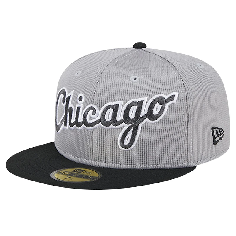 Men's New Era Gray Chicago White Sox Pivot Mesh 59FIFTY Fitted Hat