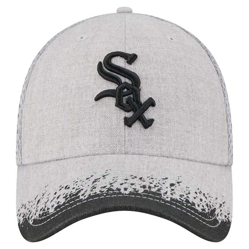 Men's New Era Gray Chicago White Sox Visor Paint Splatter 39THIRTY Flex Hat