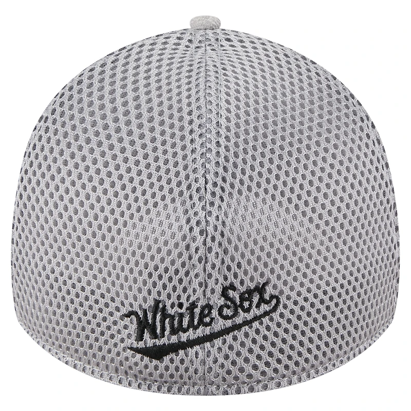 Casquette New Era 39THIRTY Flex grise pour homme, motif éclaboussures de peinture, Chicago White Sox