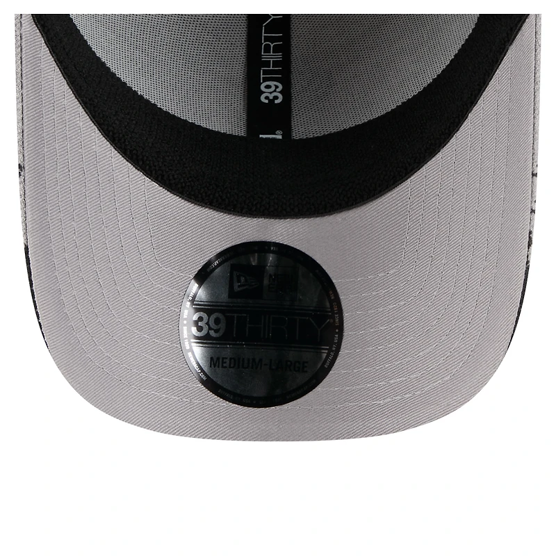 Men's New Era Gray Chicago White Sox Visor Paint Splatter 39THIRTY Flex Hat