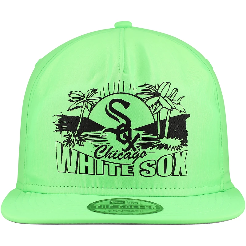Casquette snapback verte Chicago White Sox Neon Golfer New Era pour hommes