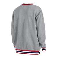 Men's New Era  Heather Gray Chicago White Sox Throwback Classic Pullover Sweatshirt