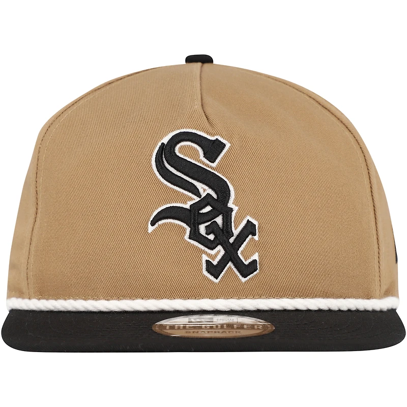Men's New Era Khaki/Black Chicago White Sox Golfer Snapback Hat