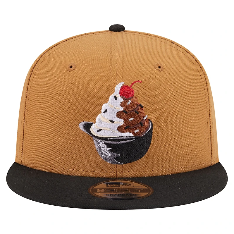 Casquette snapback New Era 9FIFTY kaki/noir Chicago White Sox Ice Cream pour homme