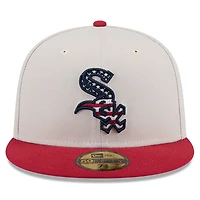 Casquette ajustée 59FIFTY New Era pour hommes, kaki/rouge, Chicago White Sox 2024 Fourth of July