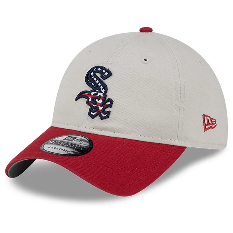 Casquette réglable New Era kaki/rouge Chicago White Sox 2024 4 juillet 9TWENTY pour hommes