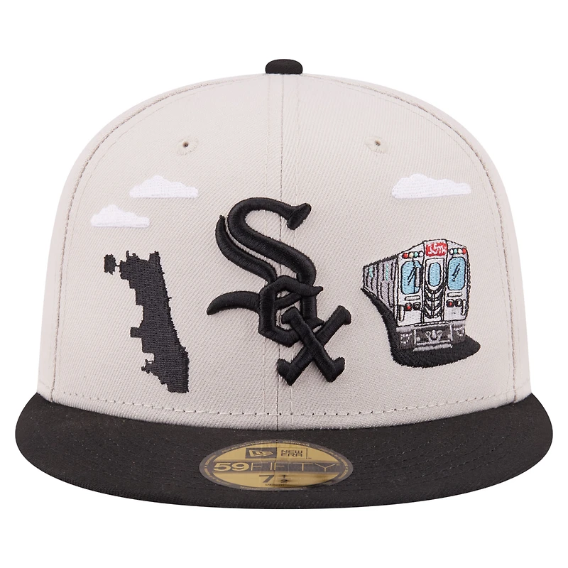 Casquette ajustée New Era 59FIFTY kaki Chicago White Sox City Icon pour homme