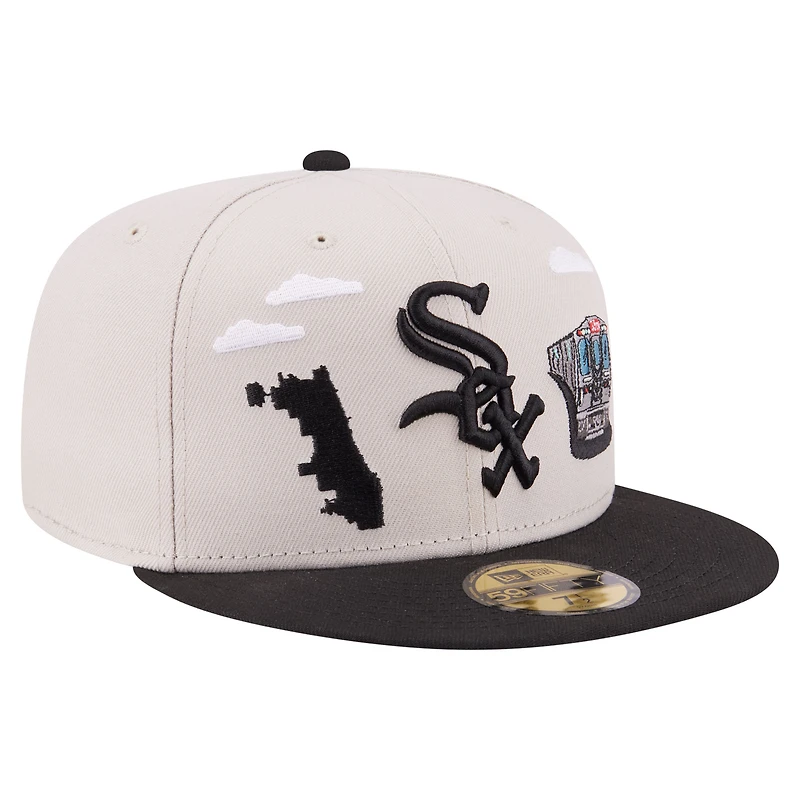 Casquette ajustée New Era 59FIFTY kaki Chicago White Sox City Icon pour homme
