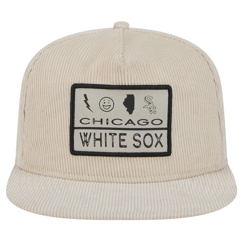 Men's New Era Khaki Chicago White Sox Summer Essential Golfer Snapback Hat