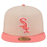 Men's New Era Light Beige/Coral Chicago White Sox Two-Tone Color Pack A-Frame 59FIFTY Fitted Hat