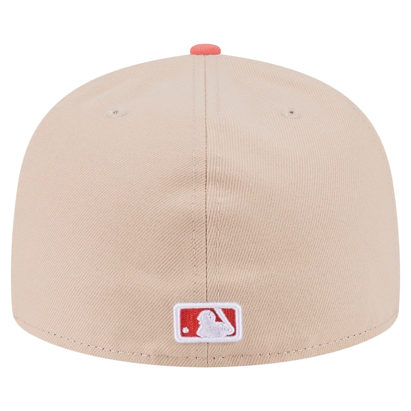 Men's New Era Light Beige/Coral Chicago White Sox Two-Tone Color Pack A-Frame 59FIFTY Fitted Hat