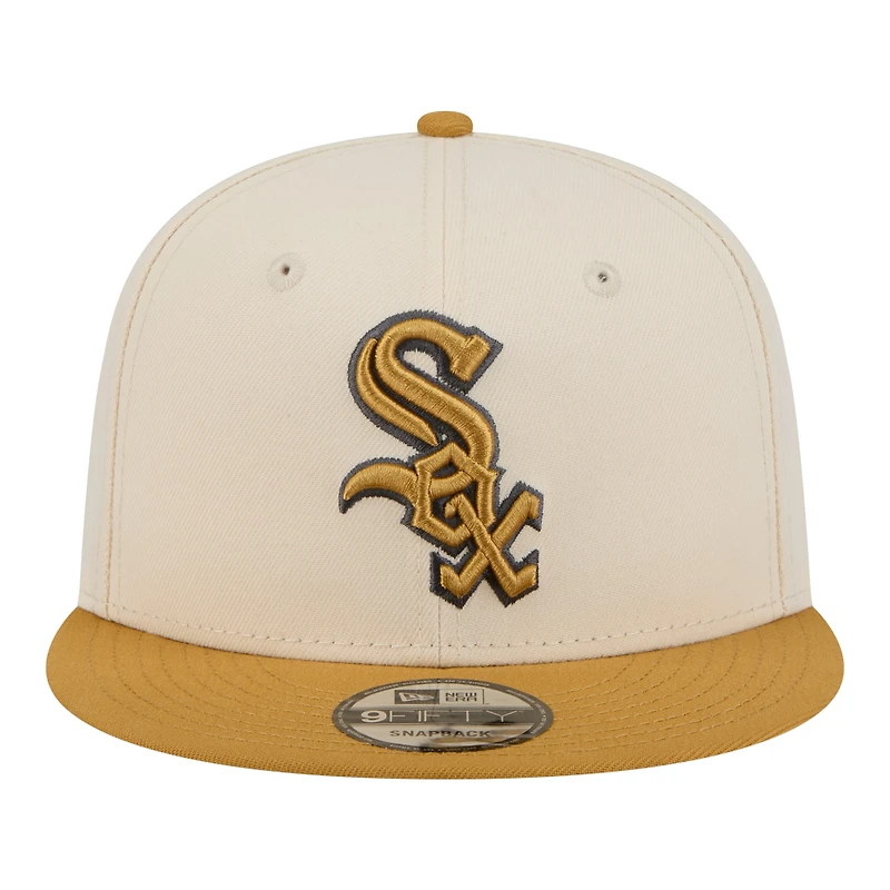 Casquette snapback New Era 9FIFTY pour homme, beige clair/kaki, coloris Chicago White Sox, lot de deux.