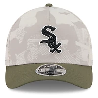 Men's New Era Light Beige/Olive Chicago White Sox 2025 Armed Forces Day 9FORTY M-Crown A-Frame Adjustable Hat