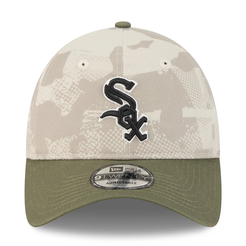 Men's New Era Light Beige/Olive Chicago White Sox 2025 Armed Forces Day 9TWENTY Adjustable Hat