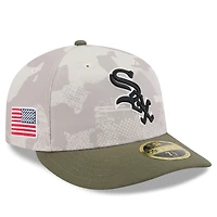 Men's New Era Light Beige/Olive Chicago White Sox 2025 Armed Forces Day Low Profile 59FIFTY Fitted Hat