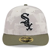 Men's New Era Light Beige/Olive Chicago White Sox 2025 Armed Forces Day Low Profile 59FIFTY Fitted Hat