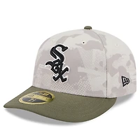 Men's New Era Light Beige/Olive Chicago White Sox 2025 Armed Forces Day Low Profile 59FIFTY Fitted Hat